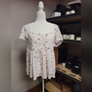 White Flowing Torrid Shirt